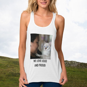 Persoonlijke Cat Moeder Familiehuisdier Cute Foto  Tanktop