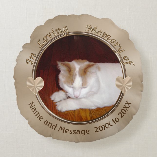 Persoonlijke Cat Sympathie Gifts, FOTO Pillow Rond Kussen (Voorkant)