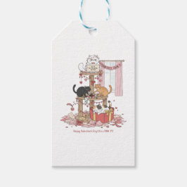 Persoonlijke 'Cat's Meow' Valentijnsdag Gift Tags Cadeaulabel