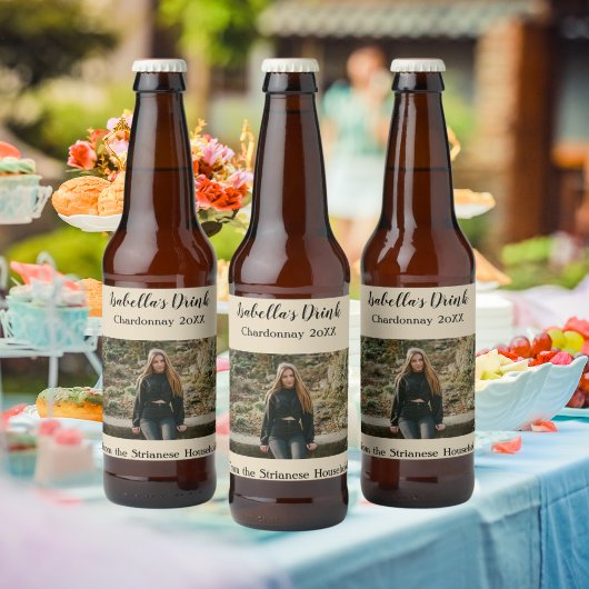 Persoonlijke causale Tan Foto Land Herfst Wijn Etiket