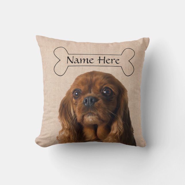 Persoonlijke Cavalier King Charles Spaniel Dog Kussen (Voorkant)