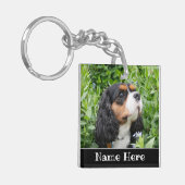 Persoonlijke Cavalier King Charles Spaniel Dog Sleutelhanger (Voorkant Links)