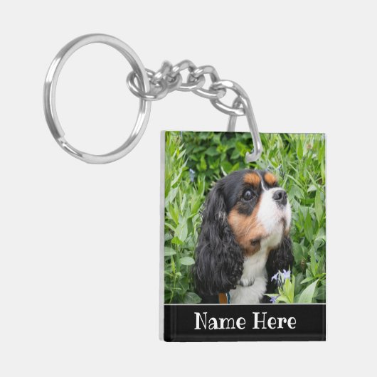 Persoonlijke Cavalier King Charles Spaniel Dog Sleutelhanger (Voorkant Links)