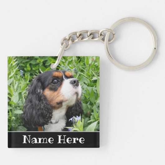 Persoonlijke Cavalier King Charles Spaniel Dog Sleutelhanger (Achterkant)