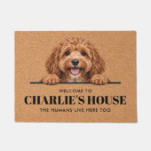 Persoonlijke Cavapoo-hond Welkom Deurmat (Voorkant)