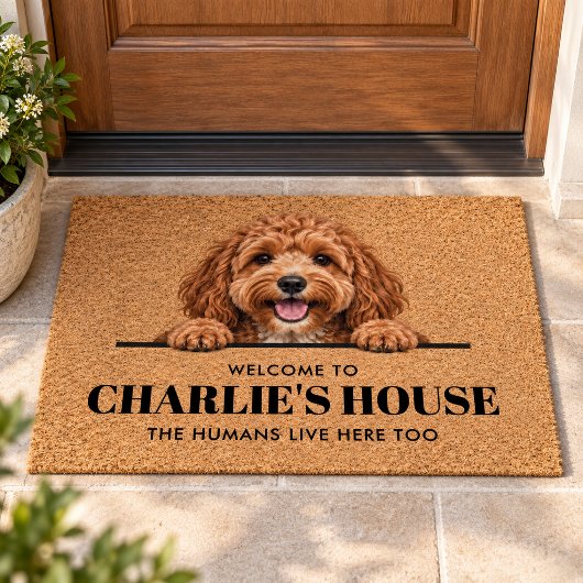 Persoonlijke Cavapoo-hond Welkom Deurmat