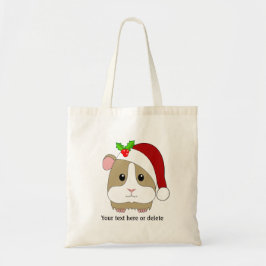 Persoonlijke Cavia in een Kerstmannenhoed met Kers Tote Bag