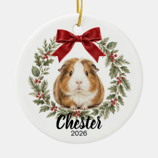 Persoonlijke cavia kersthuisdier aandenken keramisch ornament