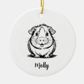 Persoonlijke Cavia Kerstmis Keramisch Ornament (Voorkant)