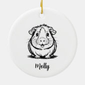 Persoonlijke Cavia Kerstmis Keramisch Ornament (Achterkant)