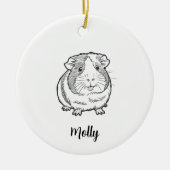 Persoonlijke Cavia Kerstmis Keramisch Ornament (Voorkant)