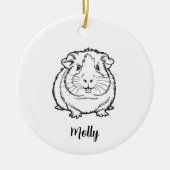 Persoonlijke Cavia Kerstmis Keramisch Ornament (Voorkant)