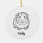 Persoonlijke Cavia Kerstmis Keramisch Ornament (Achterkant)