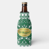 Persoonlijke Celtic Shamrock Scroll Flesjeskoeler (Fles Voorkant)