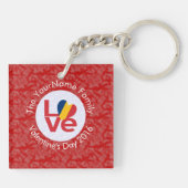Persoonlijke Chad Red LOVE Vlag Sleutelhanger (Achterkant)