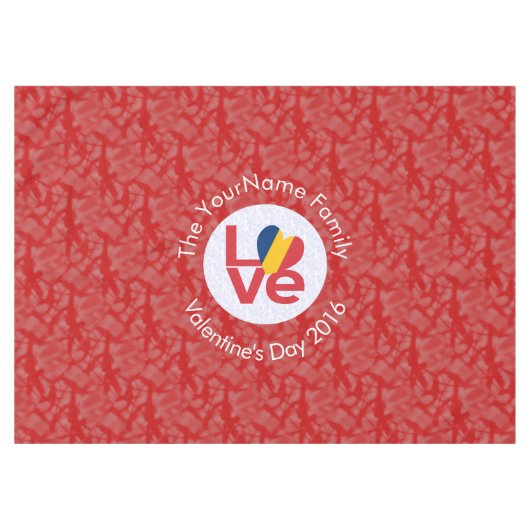 Persoonlijke Chad Rode LIEFDE Vlag Tafelkleed (Voorkant (Horizontaal))