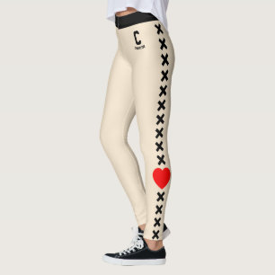 Persoonlijke Champagne Goud Zwart Patroon Rode Lie Leggings