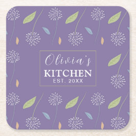 Persoonlijke charmante bloemenbehang kartonnen onderzetters