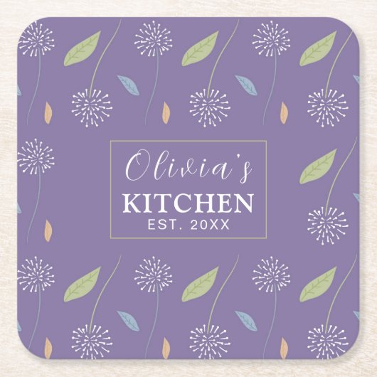 Persoonlijke charmante bloemenbehang kartonnen onderzetters (Voorkant)