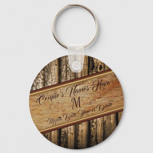 Persoonlijke Cheap Rustic Wedding Party Favors Sleutelhanger (Voorkant)