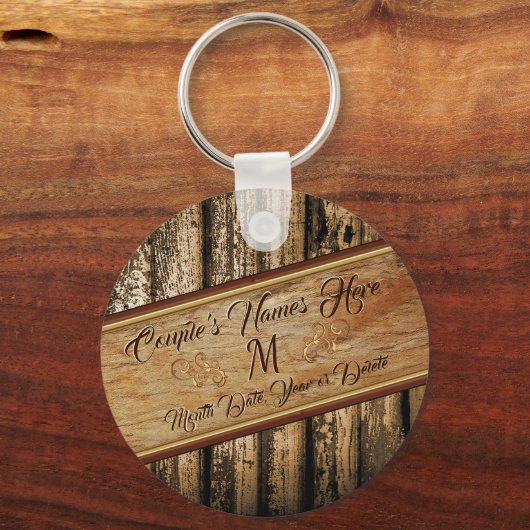 Persoonlijke Cheap Rustic Wedding Party Favors Sleutelhanger (Achterkant)