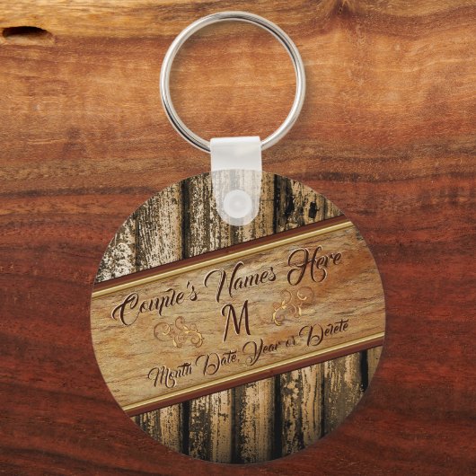 Persoonlijke Cheap Rustic Wedding Party Favors Sleutelhanger (Voorkant)
