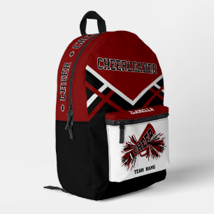 Persoonlijke Cheerleader Burgundyrood, Zwart, Wit Bedrukte Rugzak
