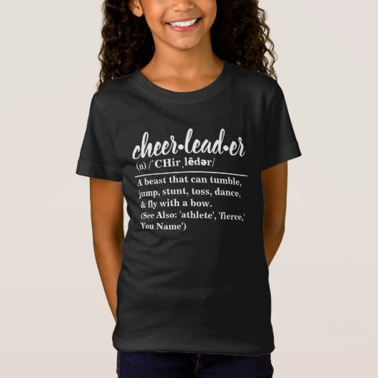 Persoonlijke Cheerleader Definition T-Shirt (Voorkant)
