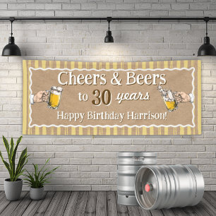Persoonlijke Cheers & Beers Verjaardagsbanner Spandoek