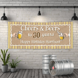 Persoonlijke Cheers & Beers Verjaardagsbanner Spandoek