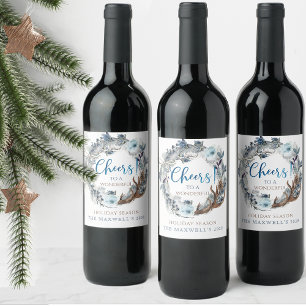 Persoonlijke Cheers, Kerstmis/Nieuwjaar Wijn Etiket