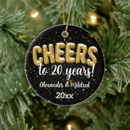 Persoonlijke Cheers to Years Wedding Jubileum Keramisch Ornament
