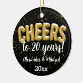 Persoonlijke Cheers to Years Wedding Jubileum Keramisch Ornament (Links)