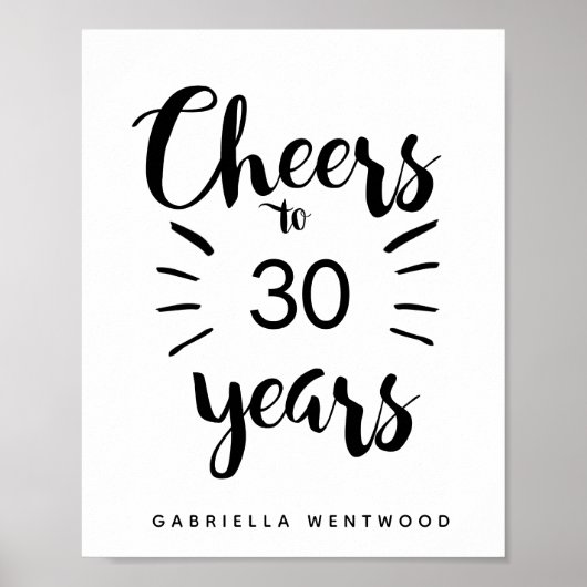Persoonlijke Cheers tot 30 jaar Poster (Voorkant)