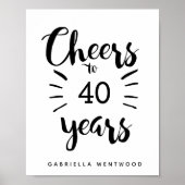 Persoonlijke Cheers tot 40 jaar Poster (Voorkant)