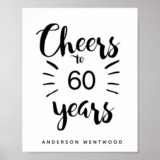 Persoonlijke Cheers tot 60 jaar Poster (Voorkant)