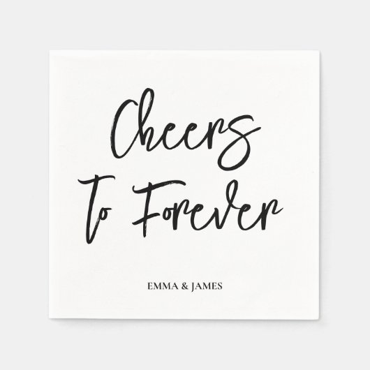Persoonlijke Cheers Trouw Rustieke Handlettering Servet (Voorkant)