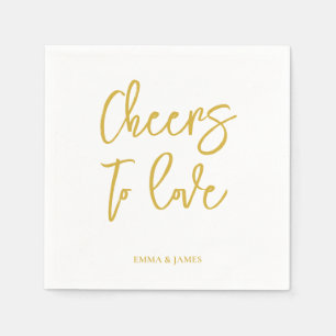 Persoonlijke Cheers Trouw Rustieke Handlettering Servet