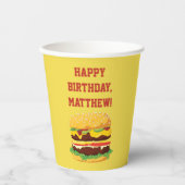 Persoonlijke Cheeseburger Party Papieren Bekers (Voorkant)