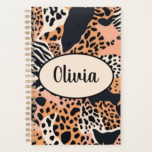 Persoonlijke cheeta- en zebraprint planner (Voorkant)
