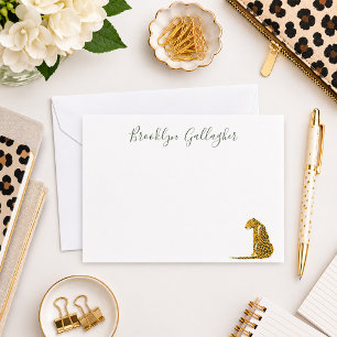 Persoonlijke Cheetah-briefkaart Notitiekaartje
