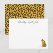 Persoonlijke Cheetah-briefkaart Notitiekaartje (Voorkant / Achterkant)