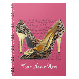 Persoonlijke Cheetah Hoge Hakken – Stijlvol Roze N Notitieboek