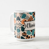 Persoonlijke Cheetah Print Koffiemok (Voorkant links)