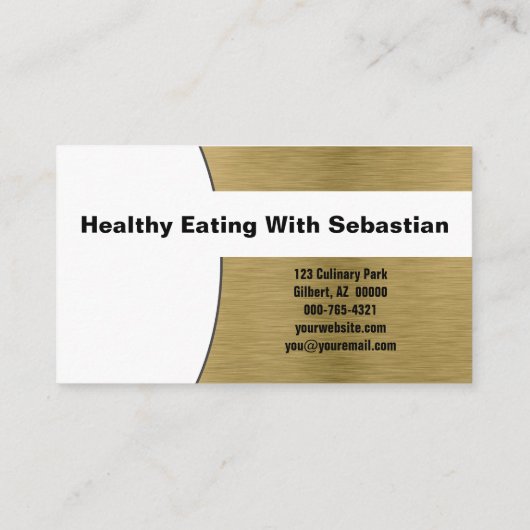 Persoonlijke Chef Borgepenseld Brass Custom Photo Visitekaartje (Achterkant)