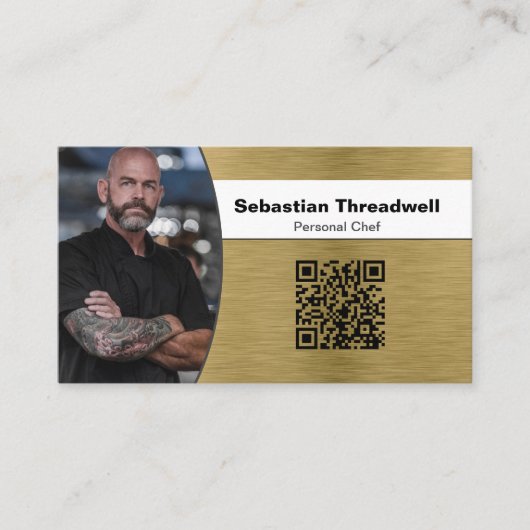 Persoonlijke Chef Borgepenseld Brass Custom Photo  Visitekaartje (Voorkant)