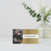 Persoonlijke Chef Borgepenseld Brass Custom Photo  Visitekaartje (Staand voorkant)