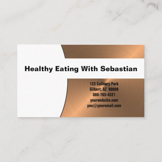 Persoonlijke Chef Borst de Douane van het Koper Co Visitekaartje (Achterkant)