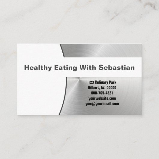 Persoonlijke Chef Borstelstaal Aangepaste foto QR- Visitekaartje (Achterkant)