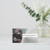 Persoonlijke Chef Borstelstaal Aangepaste foto Visitekaartje (Staand voorkant)